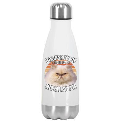 Cat Himalayan Property Vintage Eighties Style Cat Retro Gift Cute Dog Stainless Steel Insulated Water Bottle