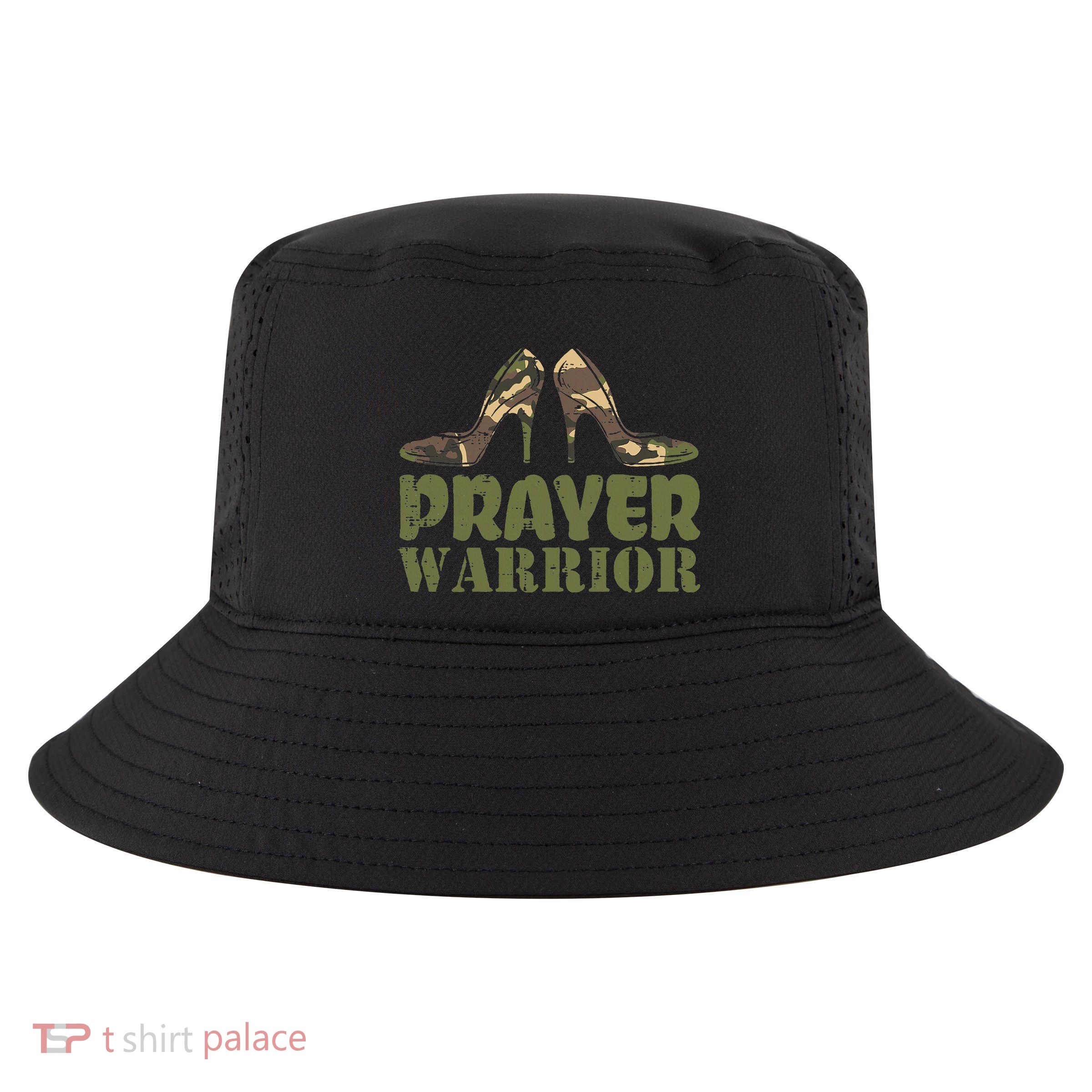 Camo Heels Prayer Warrior Faith God Jesus Cool Comfort Performance Bucket Hat