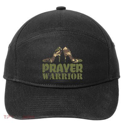 Camo Heels Prayer Warrior Faith God Jesus 7-Panel Snapback Hat