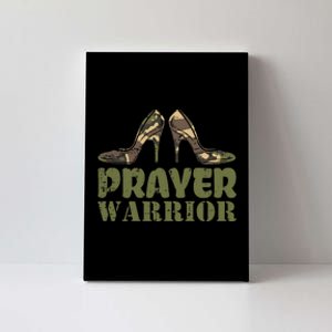 Camo Heels Prayer Warrior Faith God Jesus Canvas