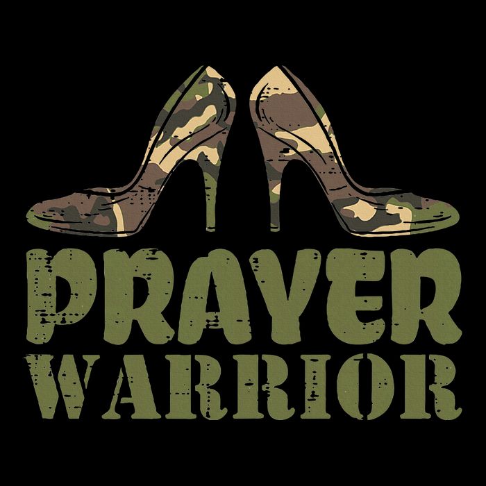 Camo Heels Prayer Warrior Faith God Jesus Drawstring Bag