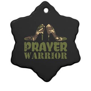 Camo Heels Prayer Warrior Faith God Jesus Ceramic Star Ornament