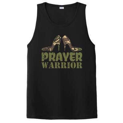 Camo Heels Prayer Warrior Faith God Jesus PosiCharge Competitor Tank