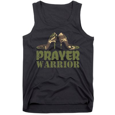 Camo Heels Prayer Warrior Faith God Jesus Tank Top