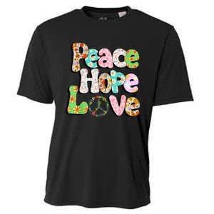 Colorful Halloween Peace Sign Love 60s 70s Hippie Costume Cooling Performance Crew T-Shirt