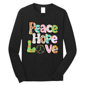 Colorful Halloween Peace Sign Love 60s 70s Hippie Costume Long Sleeve Shirt