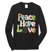 Colorful Halloween Peace Sign Love 60s 70s Hippie Costume Long Sleeve Shirt