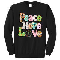 Colorful Halloween Peace Sign Love 60s 70s Hippie Costume Sweatshirt