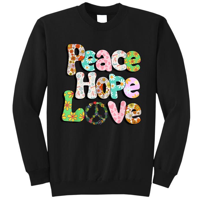 Colorful Halloween Peace Sign Love 60s 70s Hippie Costume Sweatshirt