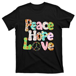 Colorful Halloween Peace Sign Love 60s 70s Hippie Costume T-Shirt