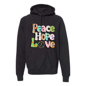 Colorful Halloween Peace Sign Love 60s 70s Hippie Costume Premium Hoodie