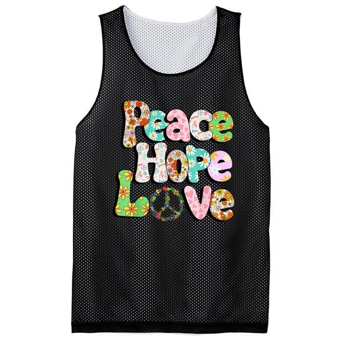 Colorful Halloween Peace Sign Love 60s 70s Hippie Costume Mesh Reversible Basketball Jersey Tank