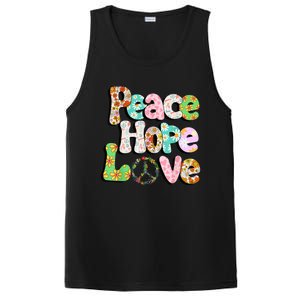 Colorful Halloween Peace Sign Love 60s 70s Hippie Costume PosiCharge Competitor Tank