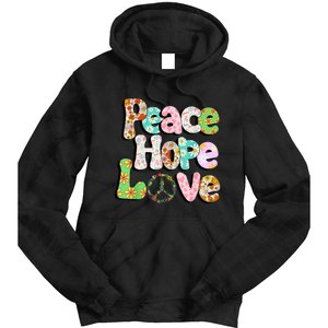 Colorful Halloween Peace Sign Love 60s 70s Hippie Costume Tie Dye Hoodie