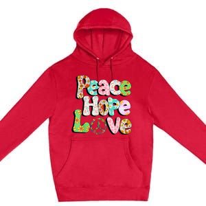 Colorful Halloween Peace Sign Love 60s 70s Hippie Costume Premium Pullover Hoodie