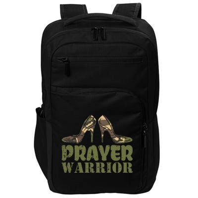 Camo Heels Prayer Warrior Faith God Jesus Christian Women Impact Tech Backpack