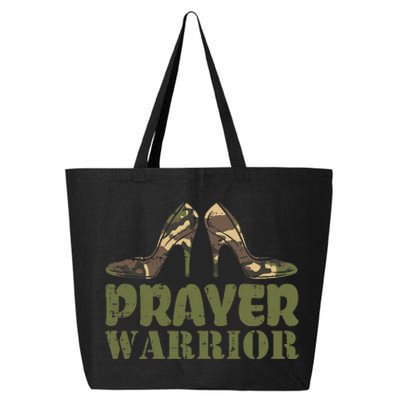 Camo Heels Prayer Warrior Faith God Jesus Christian Women 25L Jumbo Tote