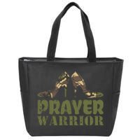 Camo Heels Prayer Warrior Faith God Jesus Christian Women Zip Tote Bag