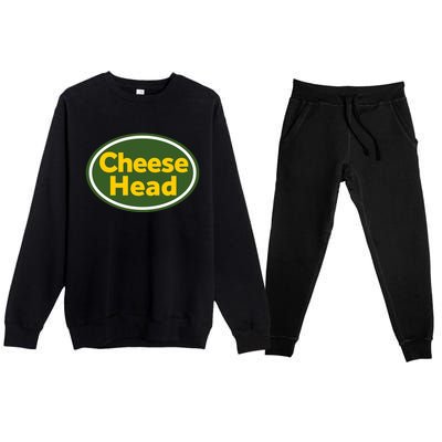 Cheese Head Packer Football Premium Crewneck Sweatsuit Set