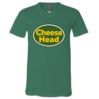 Cheese Head Packer Football V-Neck T-Shirt