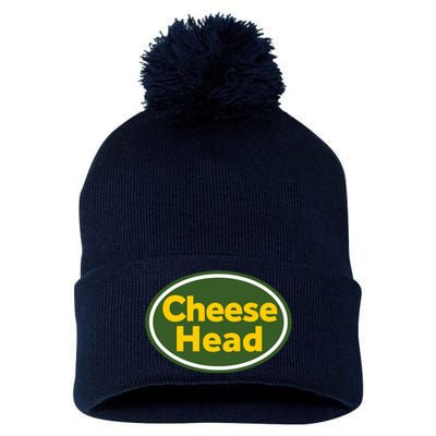 Cheese Head Packer Football Pom Pom 12in Knit Beanie