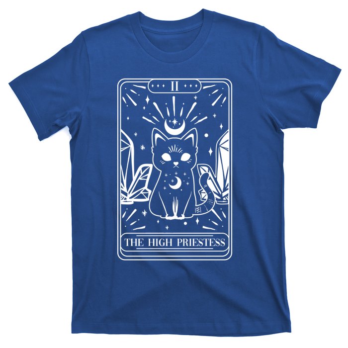 Cat High Priestess Tarot Card Witchy Astrology Gothic Occult Gift T-Shirt