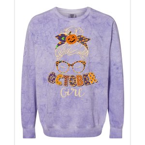 Cute Halloween Patterns October Girl Colorblast Crewneck Sweatshirt