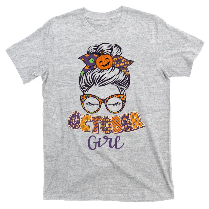 Cute Halloween Patterns October Girl T-Shirt