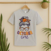Cute Halloween Patterns October Girl T-Shirt