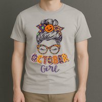 Cute Halloween Patterns October Girl T-Shirt