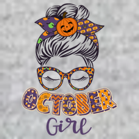 Cute Halloween Patterns October Girl T-Shirt