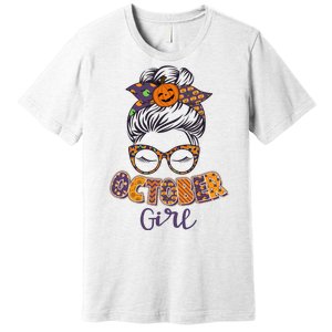 Cute Halloween Patterns October Girl Premium T-Shirt