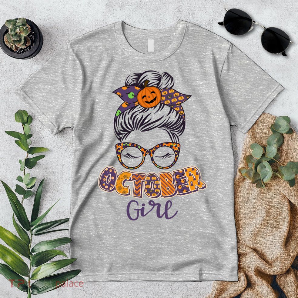 Cute Halloween Patterns October Girl Premium T-Shirt