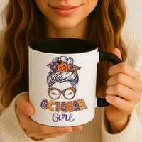 Cute Halloween Patterns October Girl Mug