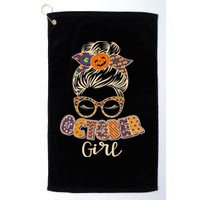 Cute Halloween Patterns October Girl Golf Towel