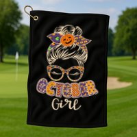 Cute Halloween Patterns October Girl Golf Towel