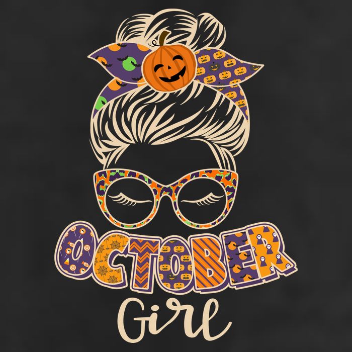 Cute Halloween Patterns October Girl Golf Towel