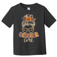 Cute Halloween Patterns October Girl Toddler T-Shirt