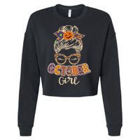 Cute Halloween Patterns October Girl Cropped Pullover Crew