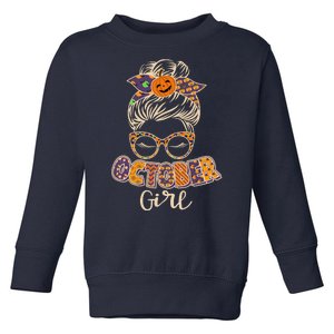 Cute Halloween Patterns October Girl Toddler Sweatshirt