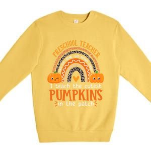 Cute Halloween Preschool Teacher I Teach The Cutest Pumpkins Gift Premium Crewneck Sweatshirt