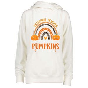 Cute Halloween Preschool Teacher I Teach The Cutest Pumpkins Gift Womens Funnel Neck Pullover Hood