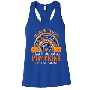 Cute Halloween Preschool Teacher I Teach The Cutest Pumpkins Gift Women's Racerback Tank