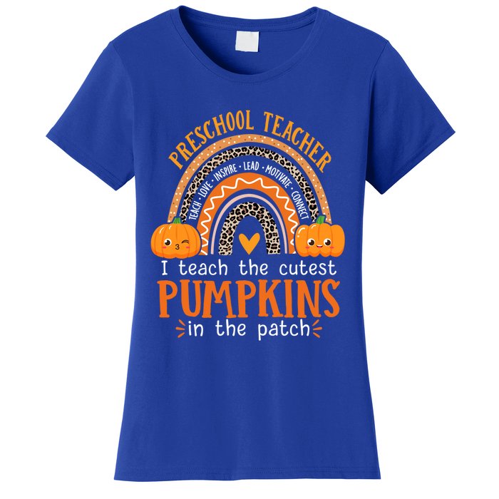 Cute Halloween Preschool Teacher I Teach The Cutest Pumpkins Gift Women's T-Shirt