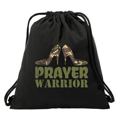 Camo Heels Prayer Warrior Faith God Jesus Christian Drawstring Bag