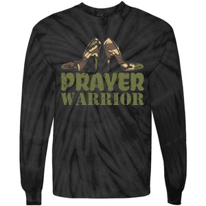 Camo Heels Prayer Warrior Faith God Jesus Christian Tie-Dye Long Sleeve Shirt