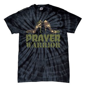 Camo Heels Prayer Warrior Faith God Jesus Christian Tie-Dye T-Shirt