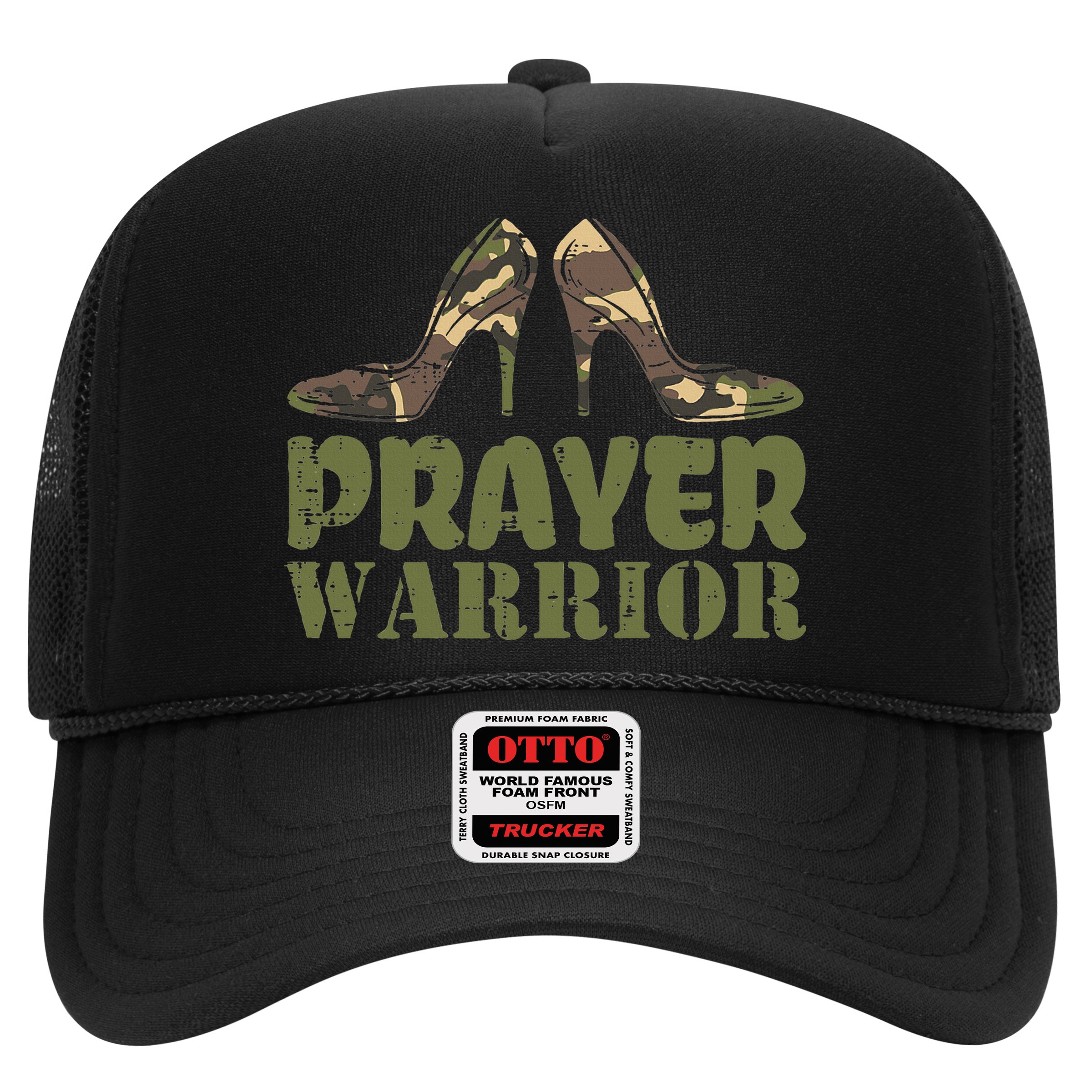 Camo Heels Prayer Warrior Faith God Jesus Christian Hat
