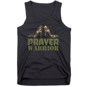 Camo Heels Prayer Warrior Faith God Jesus Christian Tank Top