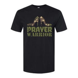 Camo Heels Prayer Warrior Faith God Jesus Christian Softstyle CVC T-Shirt